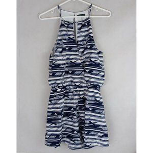 Cals Women's Blue & White Sleeveless Romper Size Medium